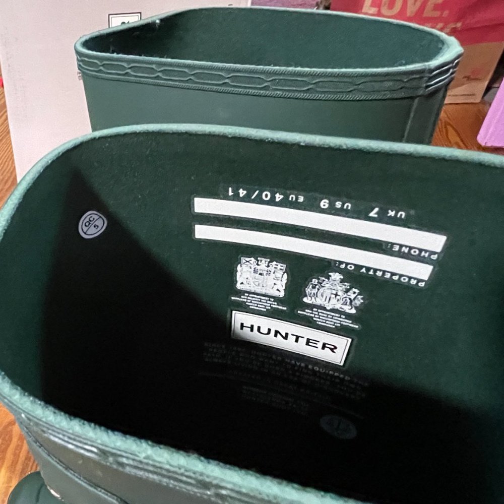 Hunter Rain Boots Size 9 Green Knee High LIKE NEW, With Box - Picture 4 of 6